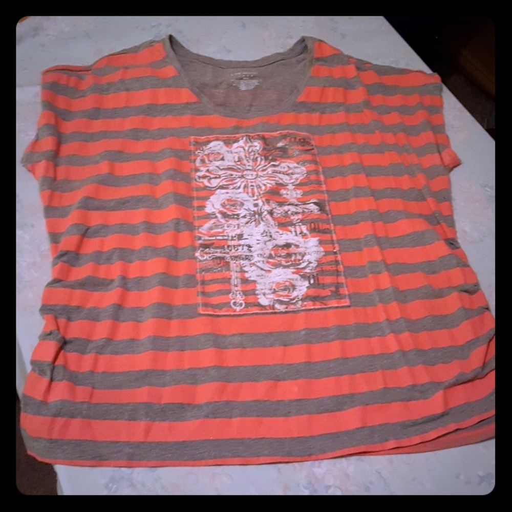 Lane Bryant Gray/Orange Tee